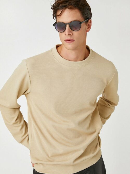 Basic Melange Sweater Knitwear Crew Neck Long Sleeve